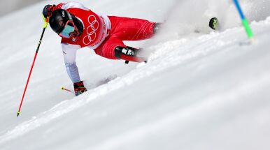 Pekin 2022. Michał Jasiczek wypadł z trasy, nie dokończył slalomu