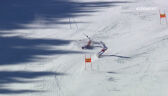 Upadek Hyski w 1/8 finału mieszanej rywalizacji drużynowej w slalomie równoległym