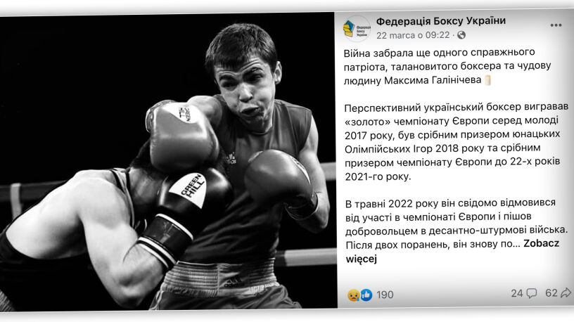 Był olimpijską nadzieją Ukrainy. Młody pięściarz zginął na froncie