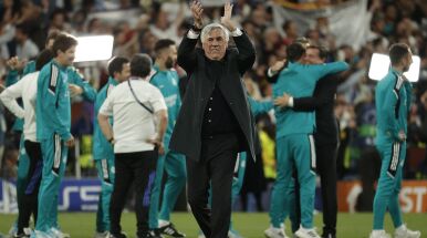 Carlo Ancelotti po awansie Realu. 