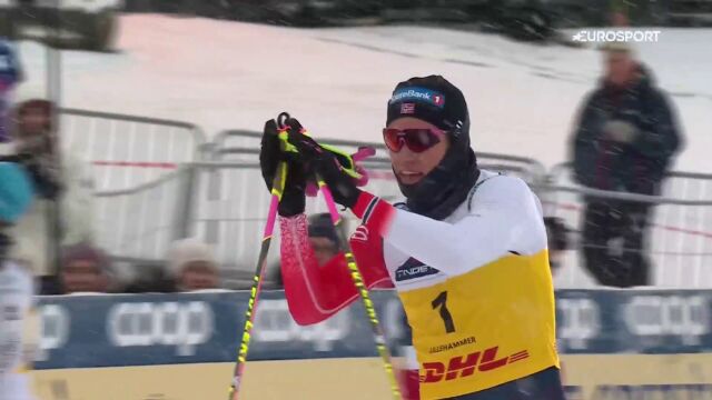 Johannes Hoesflot Klaebo wygrał sprint techniką dowolną w Lillehammer