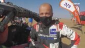 Szymon Gospodarczyk po zajęciu trzeciego miejsca w trzecim etapie Dakar 2021	